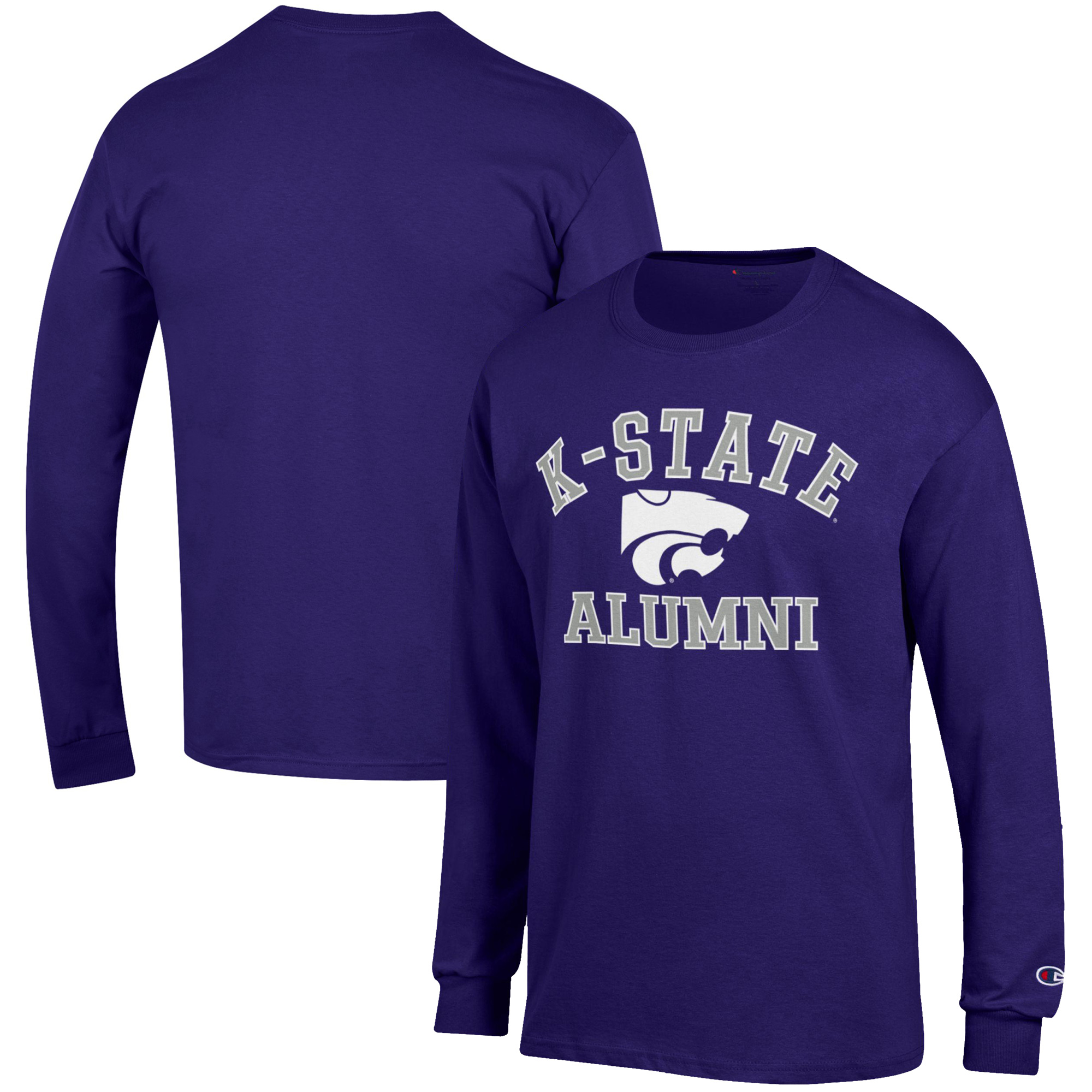 Men's Champion Purple Kansas State Wildcats Alumni Logo Long Sleeve T-Shirt