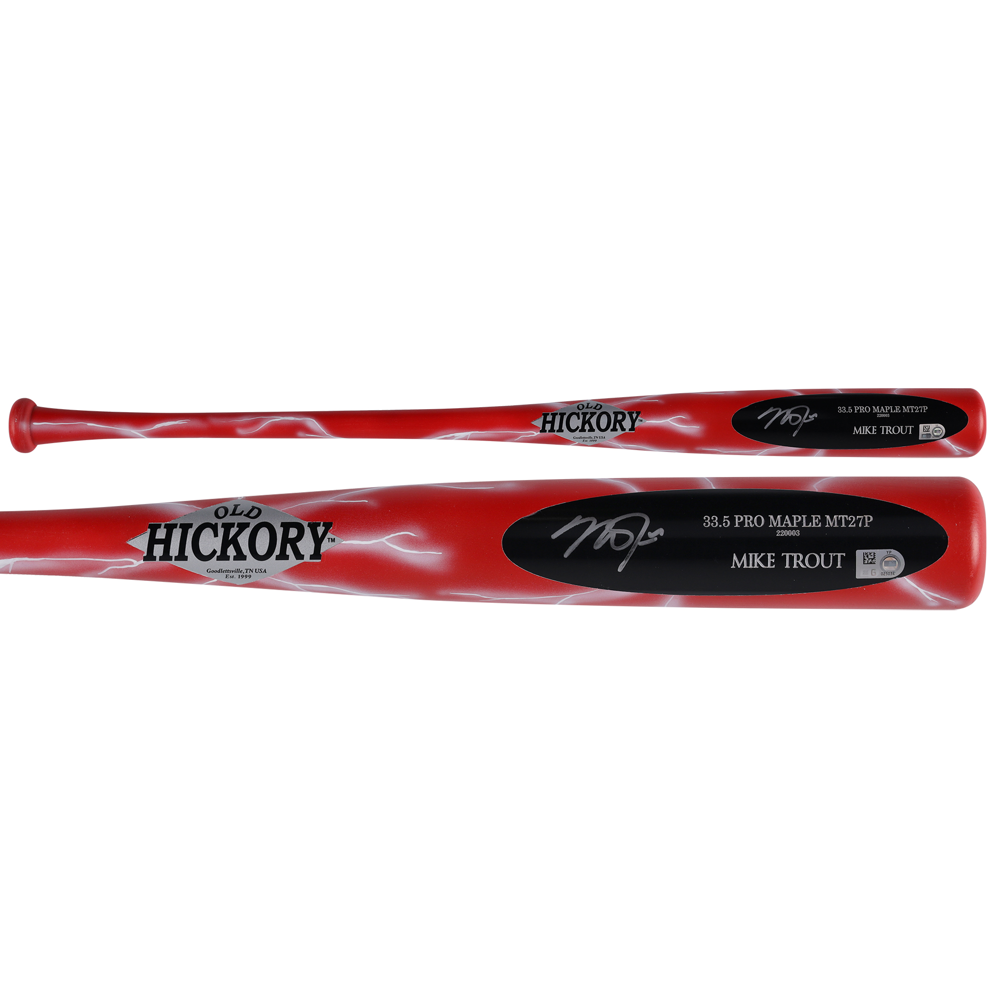 Mike Trout Los Angeles Angels Autographed Bat - Art by Stadium Custom Kicks - #1 of Limited Edition 1 - B720877 - Image 2