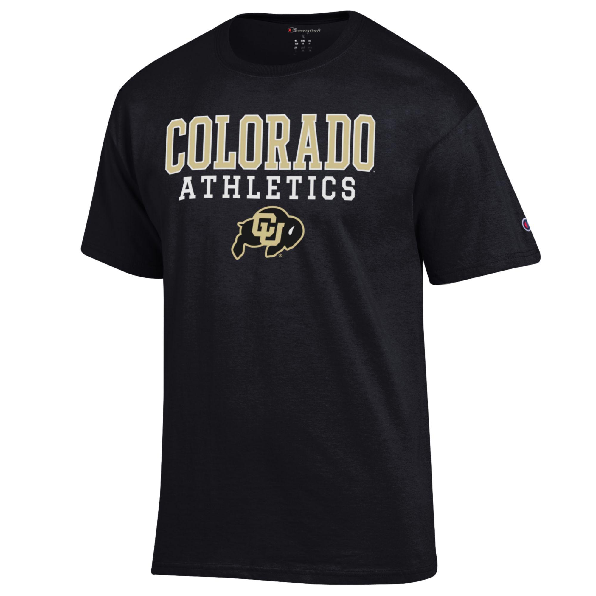Men's Champion Black Colorado Buffaloes Athletics Logo Stack T-Shirt - Image 3