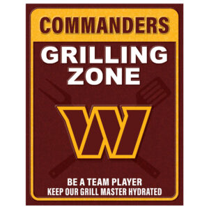 Washington Commanders 13" x 20" Grill Zone Metal Sign