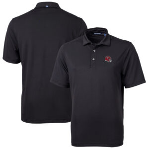 Men's Cutter & Buck  Black Kansas City Chiefs Helmet Virtue Eco Pique Recycled Polo
