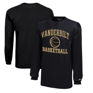 Youth Champion  Black Vanderbilt Commodores Icon Logo Long Sleeve Basketball T-Shirt
