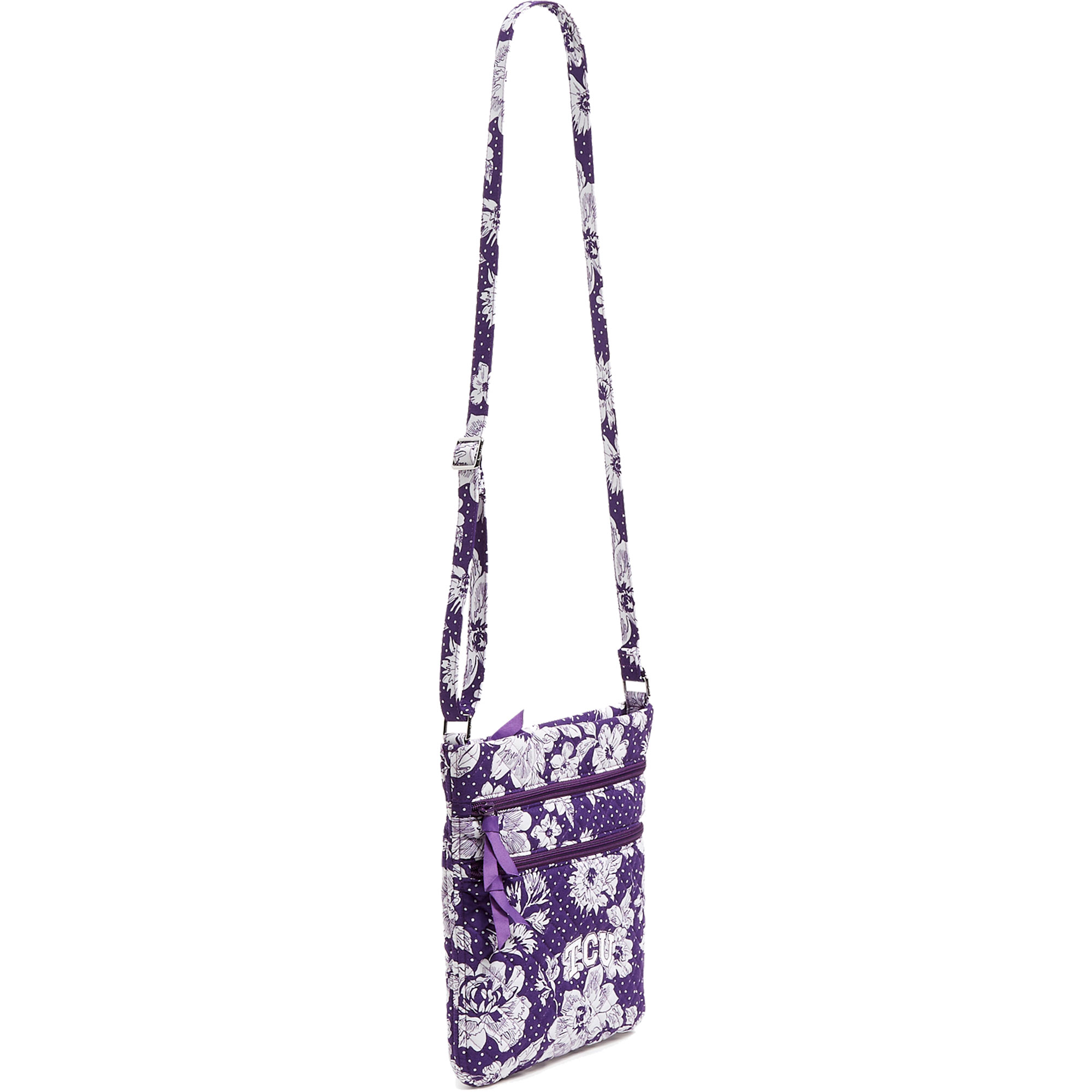 Vera Bradley TCU Horned Frogs Rain Garden Triple-Zip Hipster Crossbody Bag - Image 5