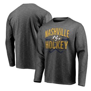 Men's Fanatics Gray Nashville Predators Iced Out Long Sleeve T-Shirt