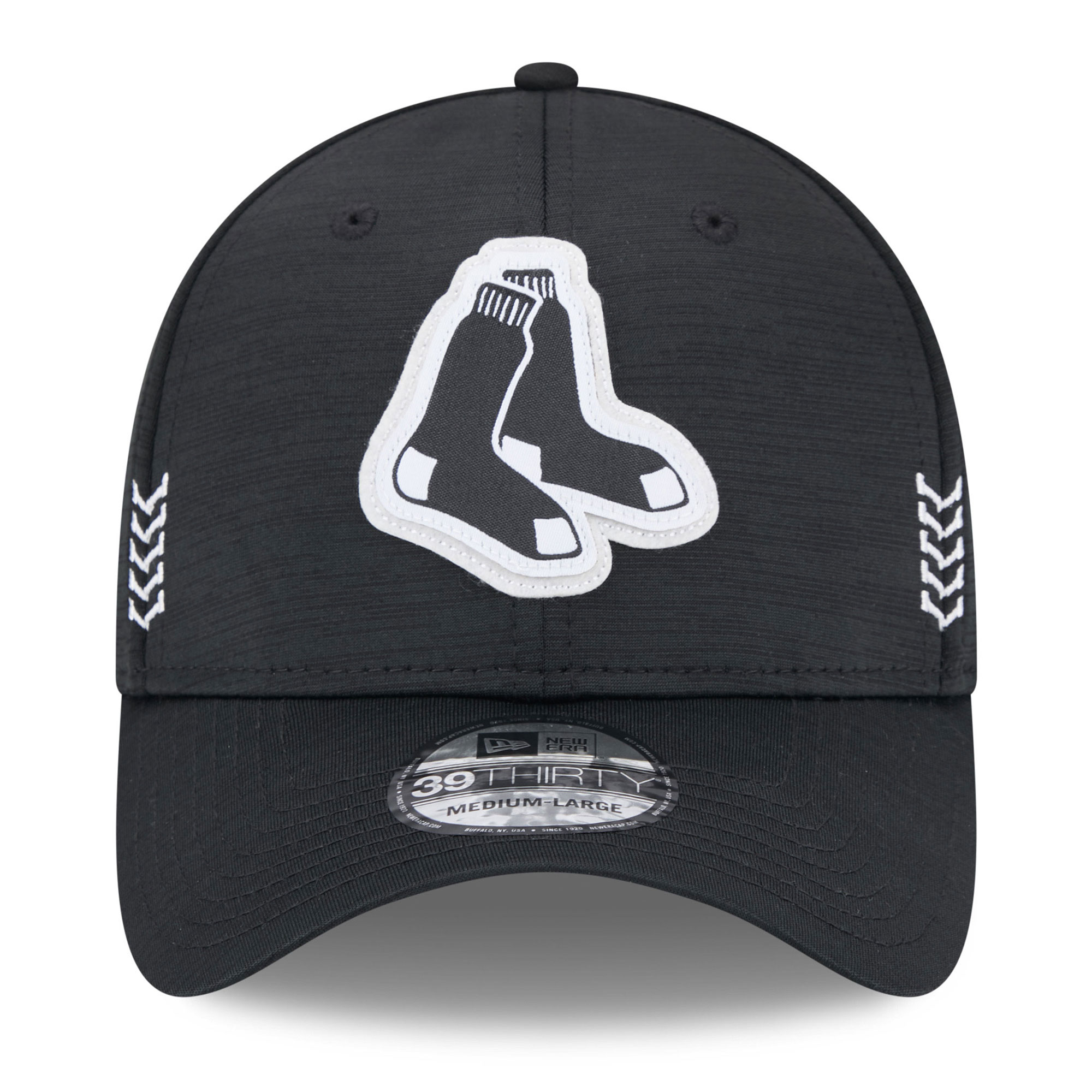 Men's New Era Black Boston Red Sox 2024 Clubhouse 39THIRTY Flex Fit Hat - Image 11