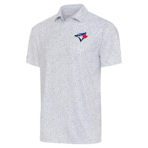 Men's Antigua  White/Gray Toronto Blue Jays Motion Polo