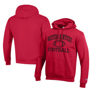 Men's Champion  Red Western Kentucky Hilltoppers Football Eco Powerblend Pullover Hoodie