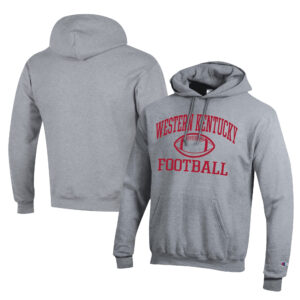 Men's Champion  Gray Western Kentucky Hilltoppers Football Eco Powerblend Pullover Hoodie