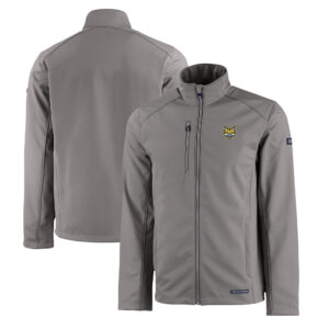 Men's Cutter & Buck  Gray Quinnipiac Bobcats Evoke Eco Softshell Recycled Full-Zip Jacket