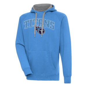 Men's Antigua  Light Blue Tennessee Titans Victory Pullover Hoodie