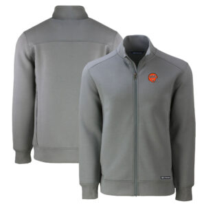 Men's Cutter & Buck Gray Cincinnati Bengals Throwback Roam Eco Recycled Full-Zip Jacket