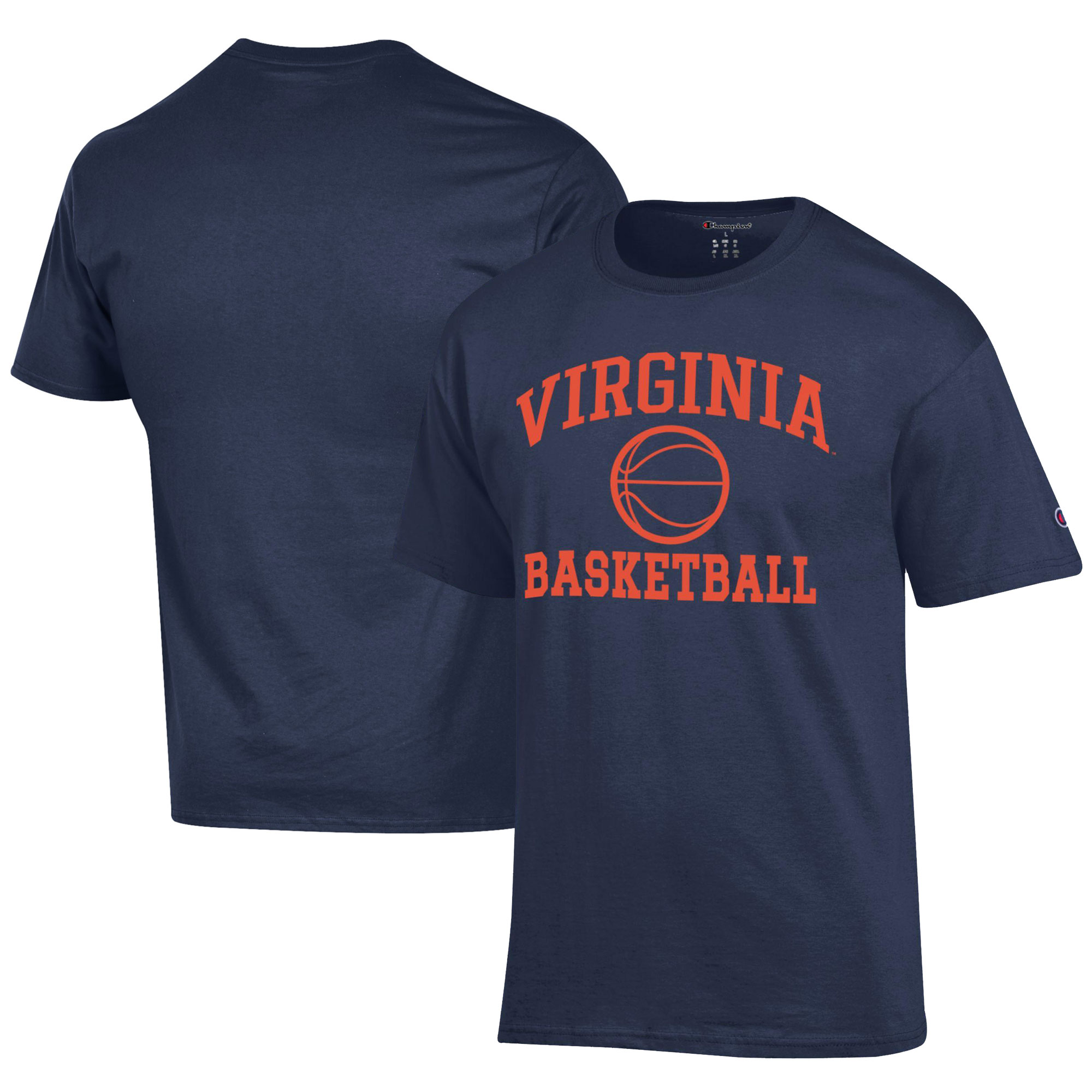 Men's Champion Navy Virginia Cavaliers Icon Logo Basketball Jersey T-Shirt - Image 2
