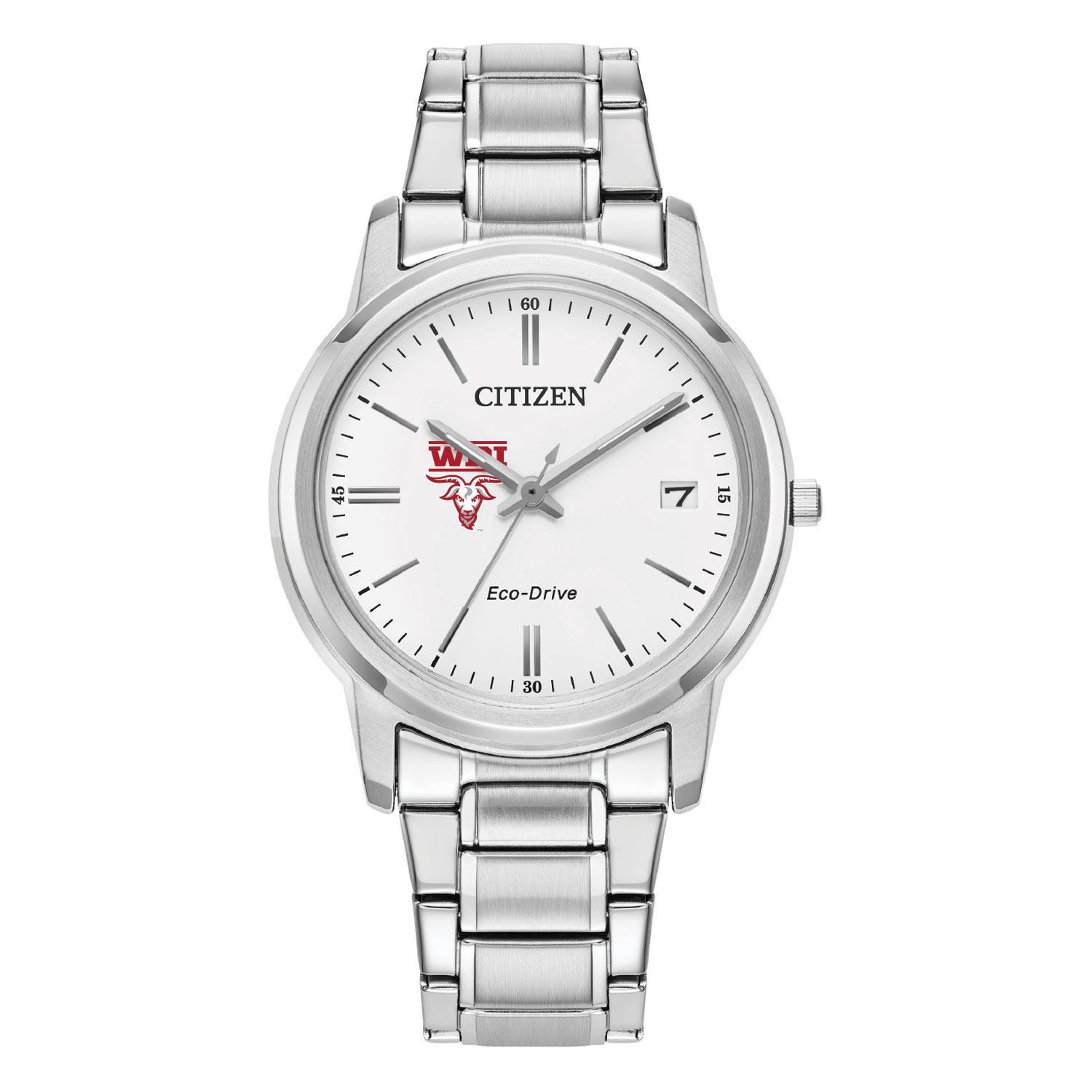 Women's Citizen Watch Silver Worcester Polytechnic Institute Engineers Eco-Drive White Dial Stainless Steel Watch