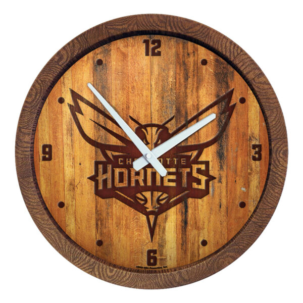 Charlotte Hornets 20.25" Faux Barrel Top Clock