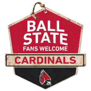 Ball State Cardinals 20" x 20" Fans Welcome Sign
