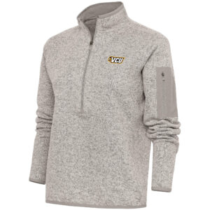 Women's Antigua  Oatmeal VCU Rams Fortune Half-Zip Jacket