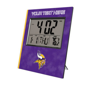 Keyscaper Minnesota Vikings Cross Hatch Personalized Digital Desk Clock