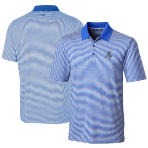 Men's Cutter & Buck  Blue Hartford Yard Goats Forge Tonal Stripe Stretch Polo