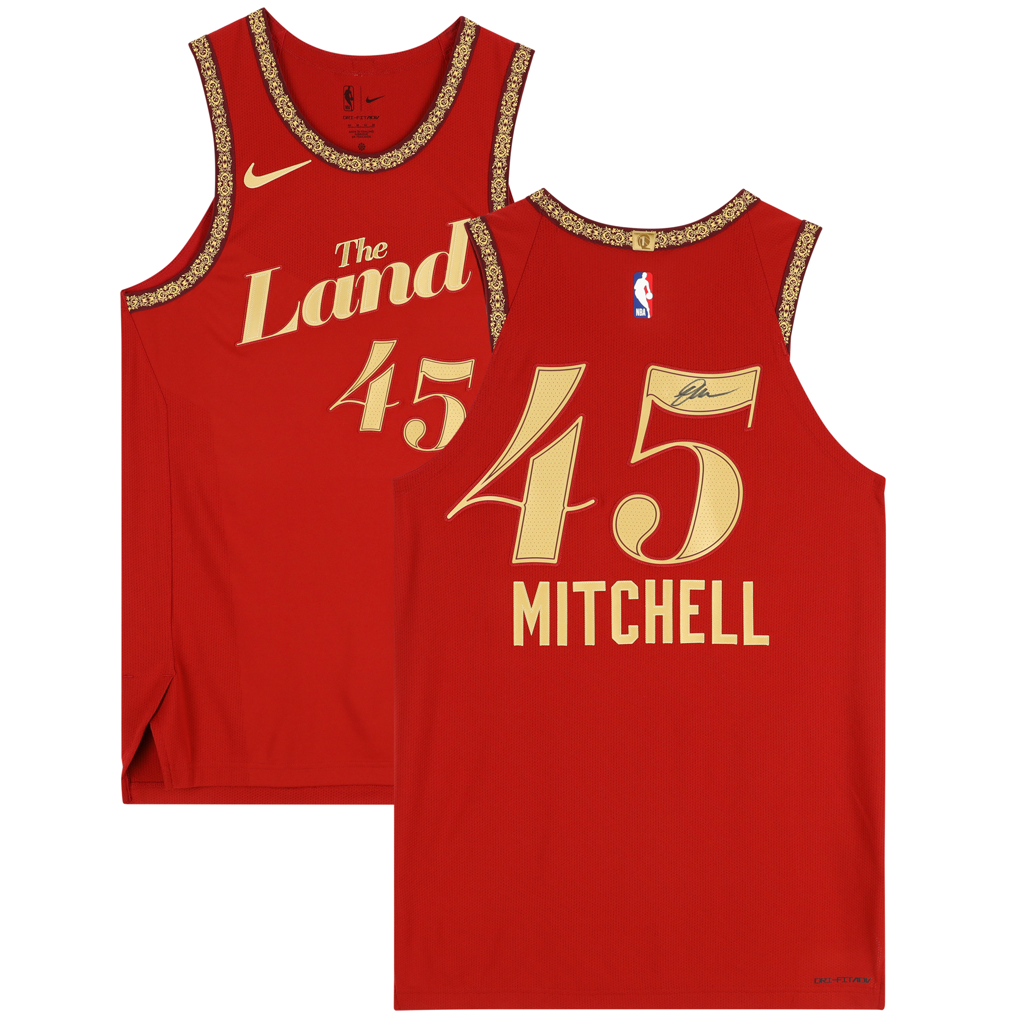 Donovan Mitchell Cleveland Cavaliers Autographed Wine Nike 2023-24 City Edition Swingman Jersey - Image 10