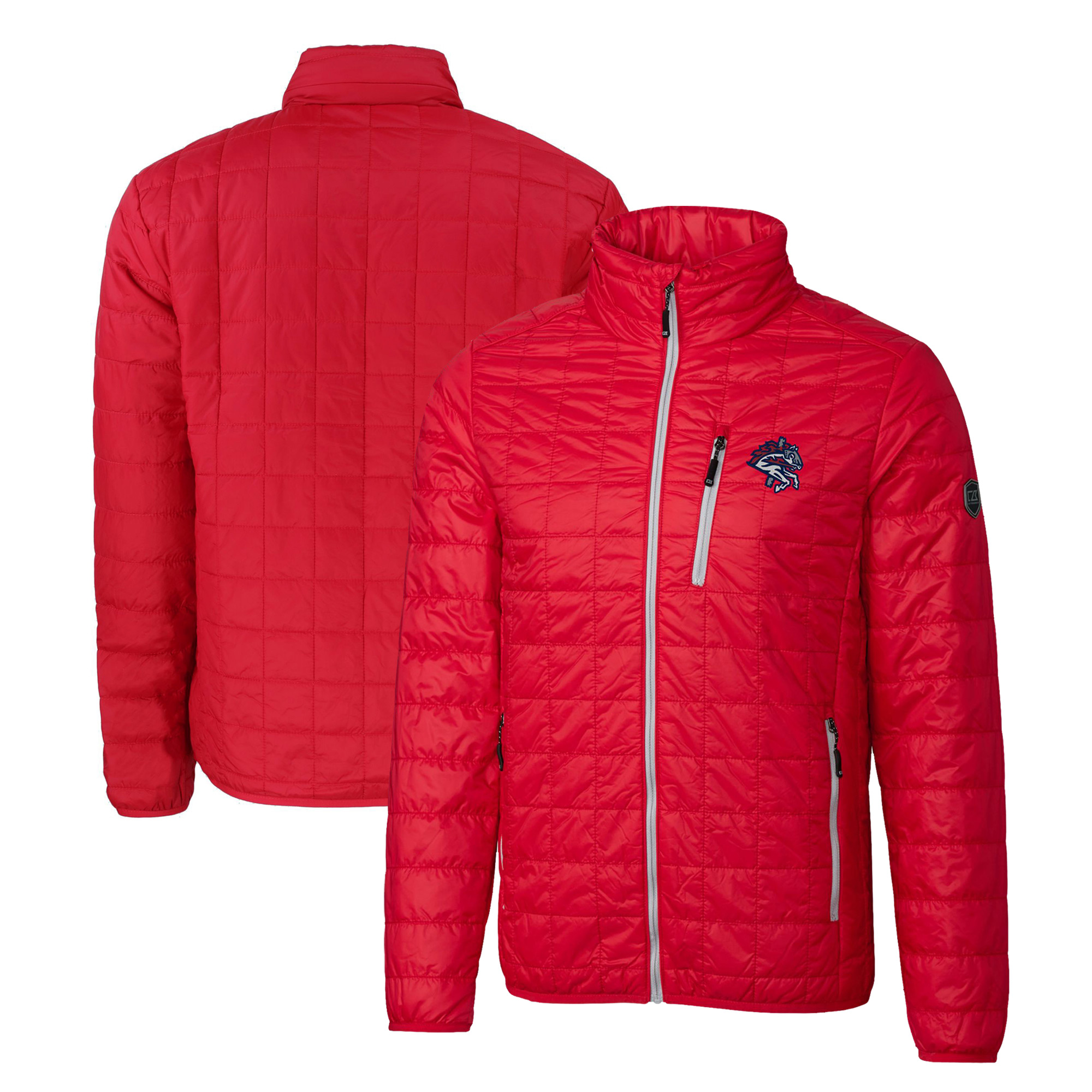 Men's Cutter & Buck Red Binghamton Rumble Ponies Rainier PrimaLoft Big & Tall Eco Insulated Full-Zip Puffer Jacket