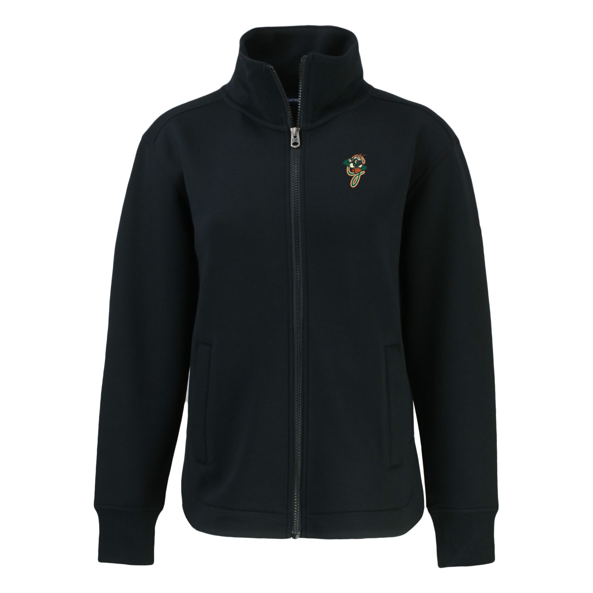Women's Cutter & Buck Black Greensboro Grasshoppers Roam Eco Recycled Full-Zip Jacket - Image 3