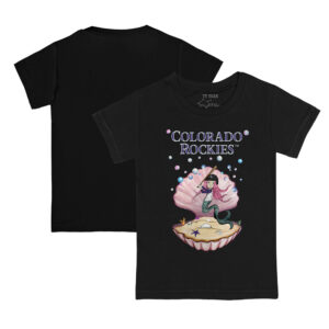 Youth Tiny Turnip Black Colorado Rockies Mermaid T-Shirt