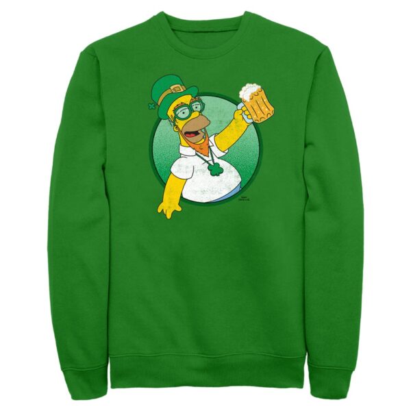 Men's Mad Engine Kelly Green The Simpsons Homer St. Paddy's Day Graphic Fleece Sweatshirt