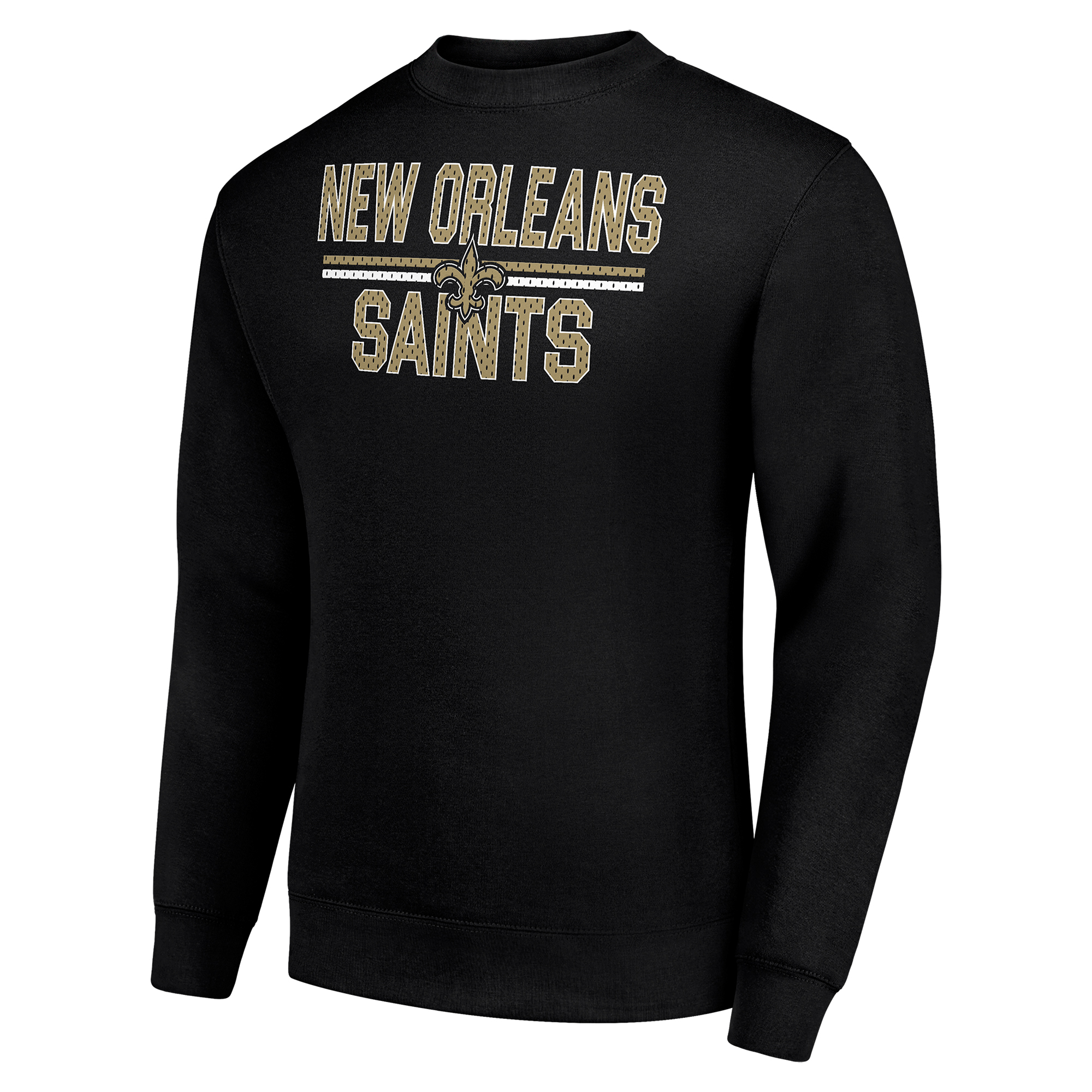 Men's Starter Black New Orleans Saints Team Mesh Print Graphic Pullover Sweatshirt - Image 3