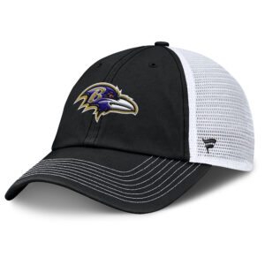 Men's Fanatics Black/White Baltimore Ravens Trucker Adjustable Hat