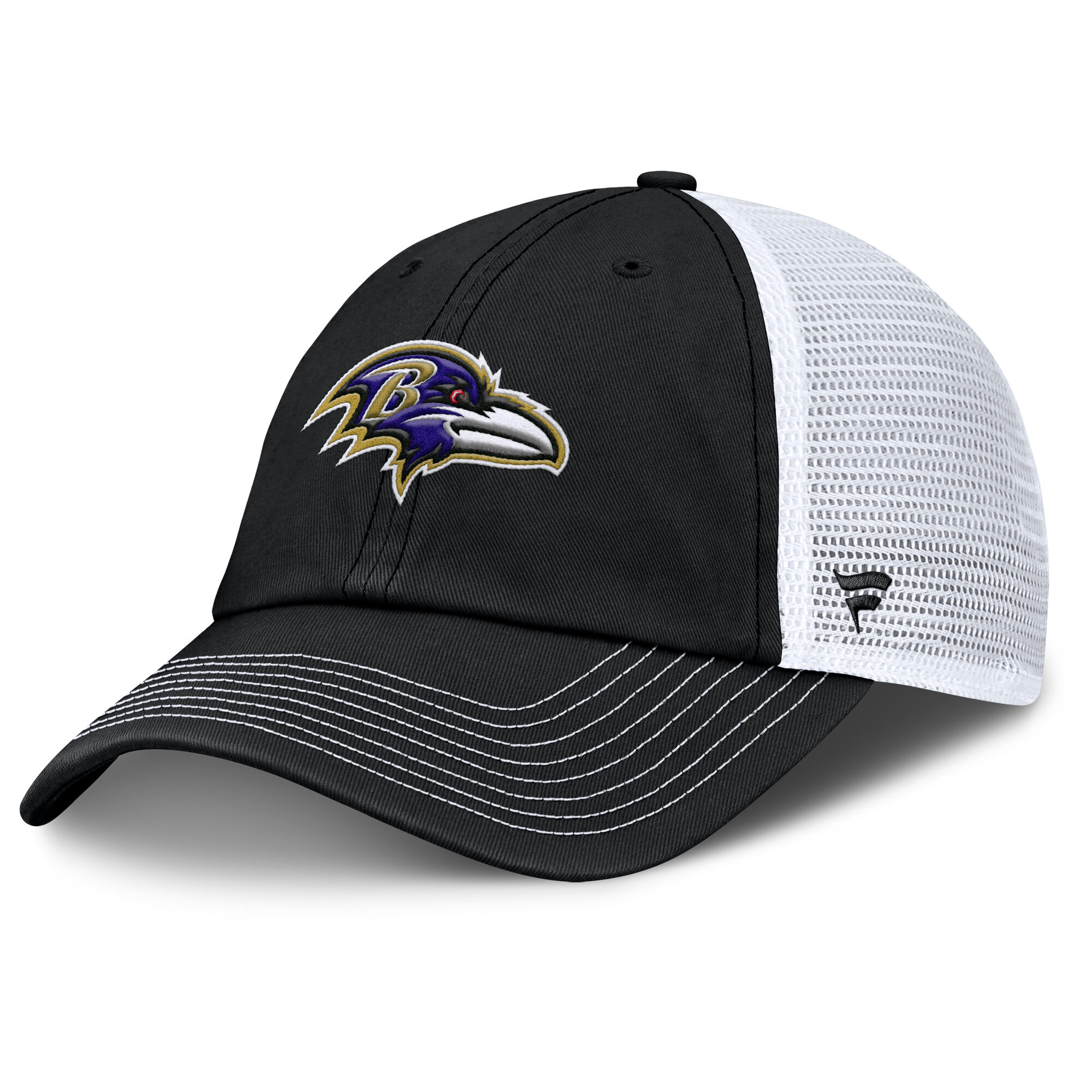 Men's Fanatics Black/White Baltimore Ravens Trucker Adjustable Hat