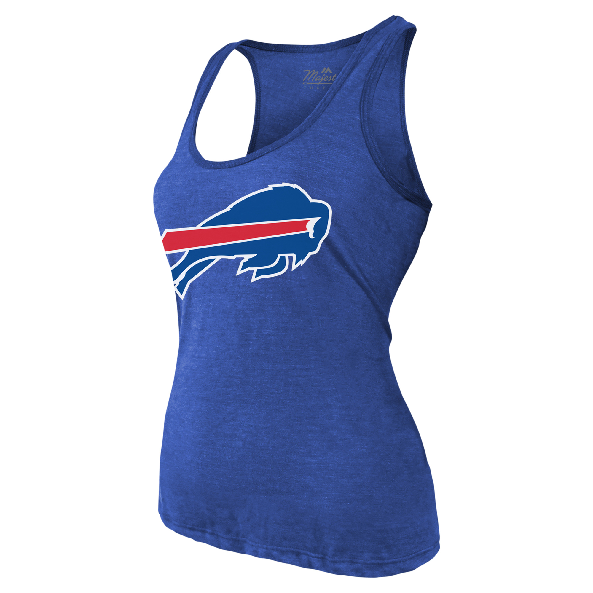 Women's Majestic Threads Josh Allen Royal Buffalo Bills Name & Number Tri-Blend Tank Top - Image 6