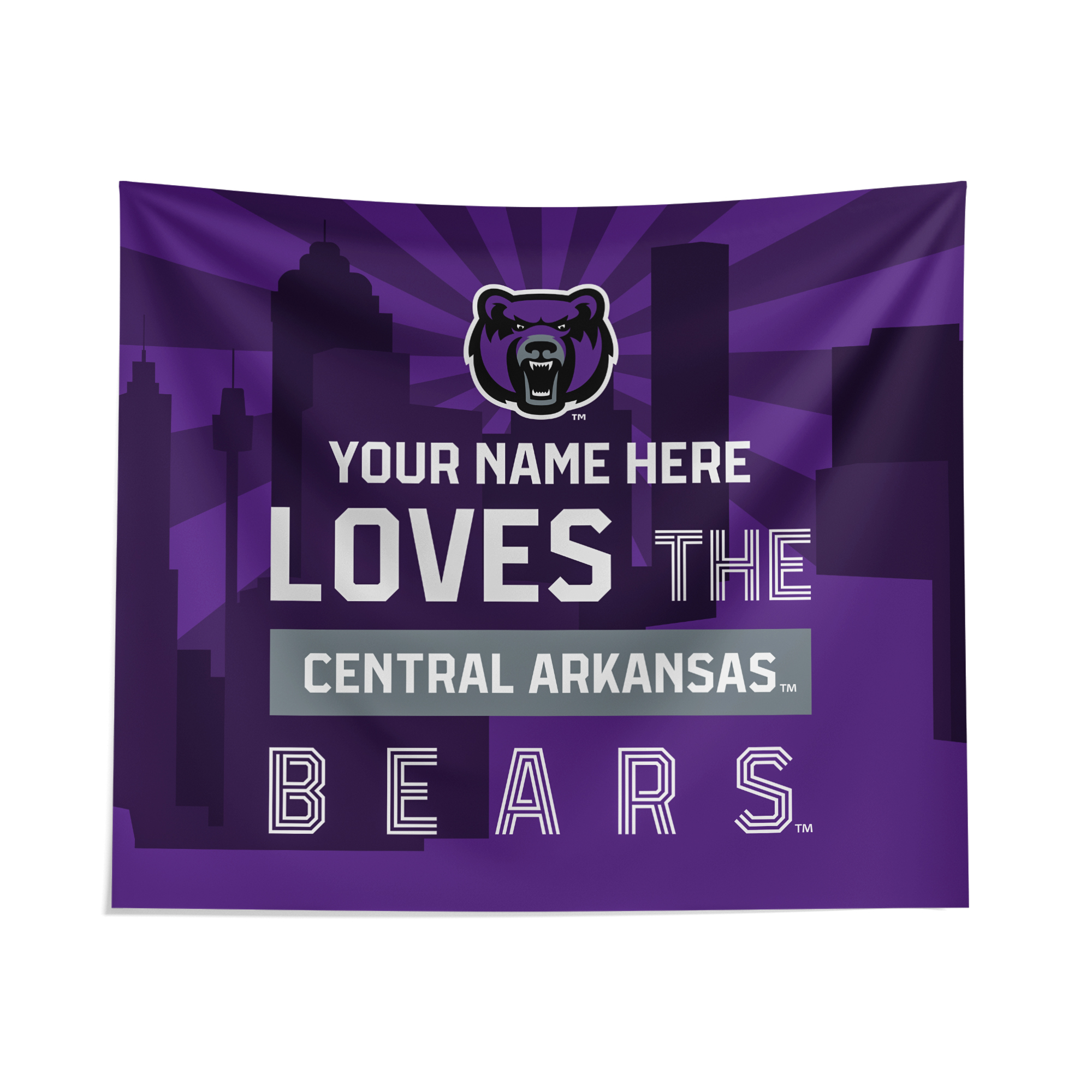 Pegasus Central Arkansas Bears 51" x 60" City Skyline Personalized Wall Tapestry