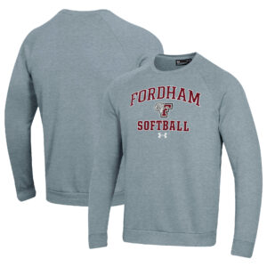 Men's Under Armour Gray Fordham Rams All Day Arch Softball Fleece Raglan Pullover Sweatshirt