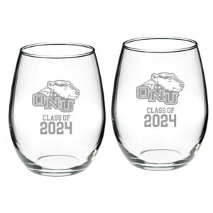Ohio Northern Polar Bears Class of 2024 Two-Piece 21oz. Stemless Wine Glass Set