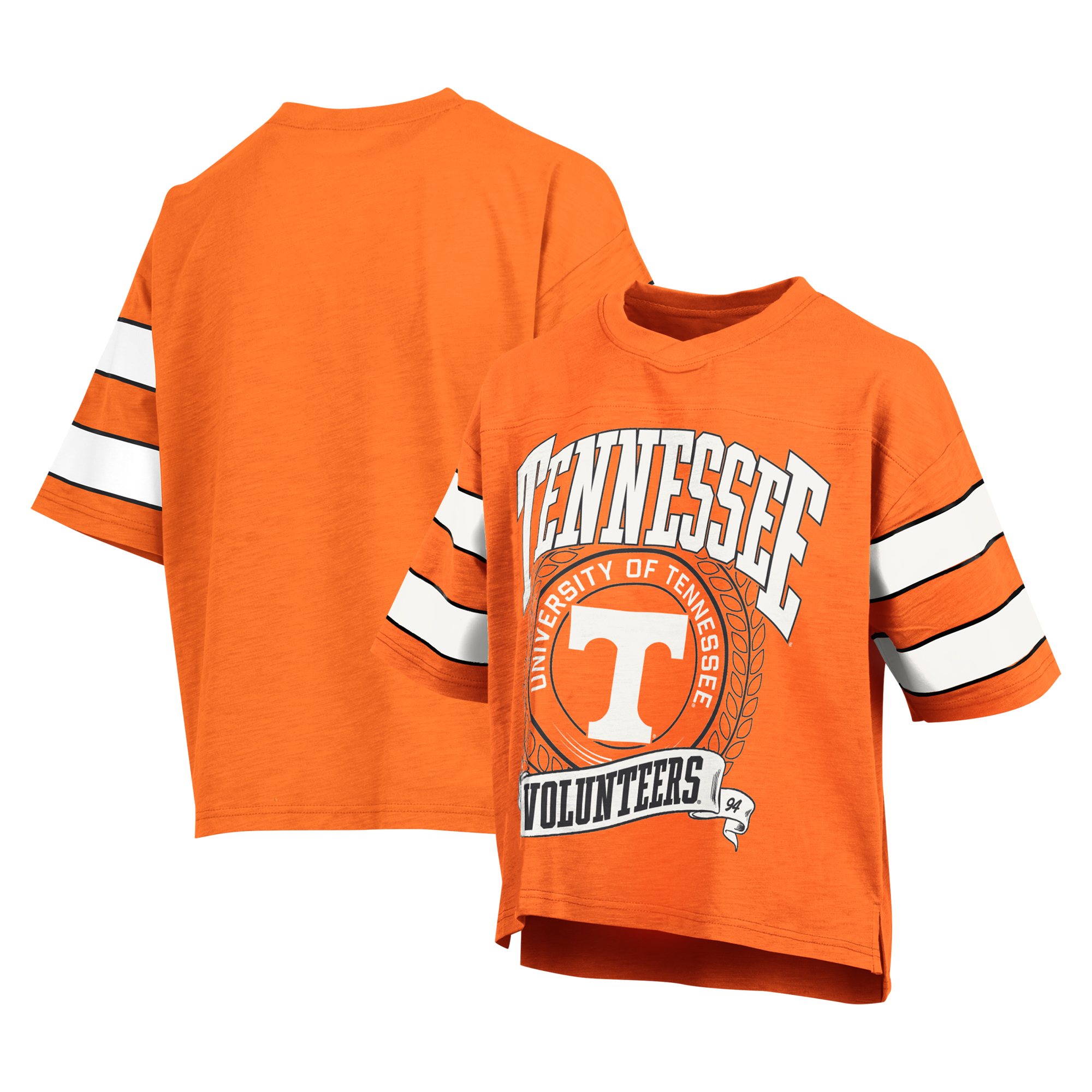 Women's Pressbox Tennessee Orange Tennessee Volunteers Emily Sleeve Stripe Slub T-Shirt