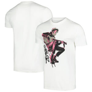 Men's  White Gorillaz Sitting Graphic T-Shirt