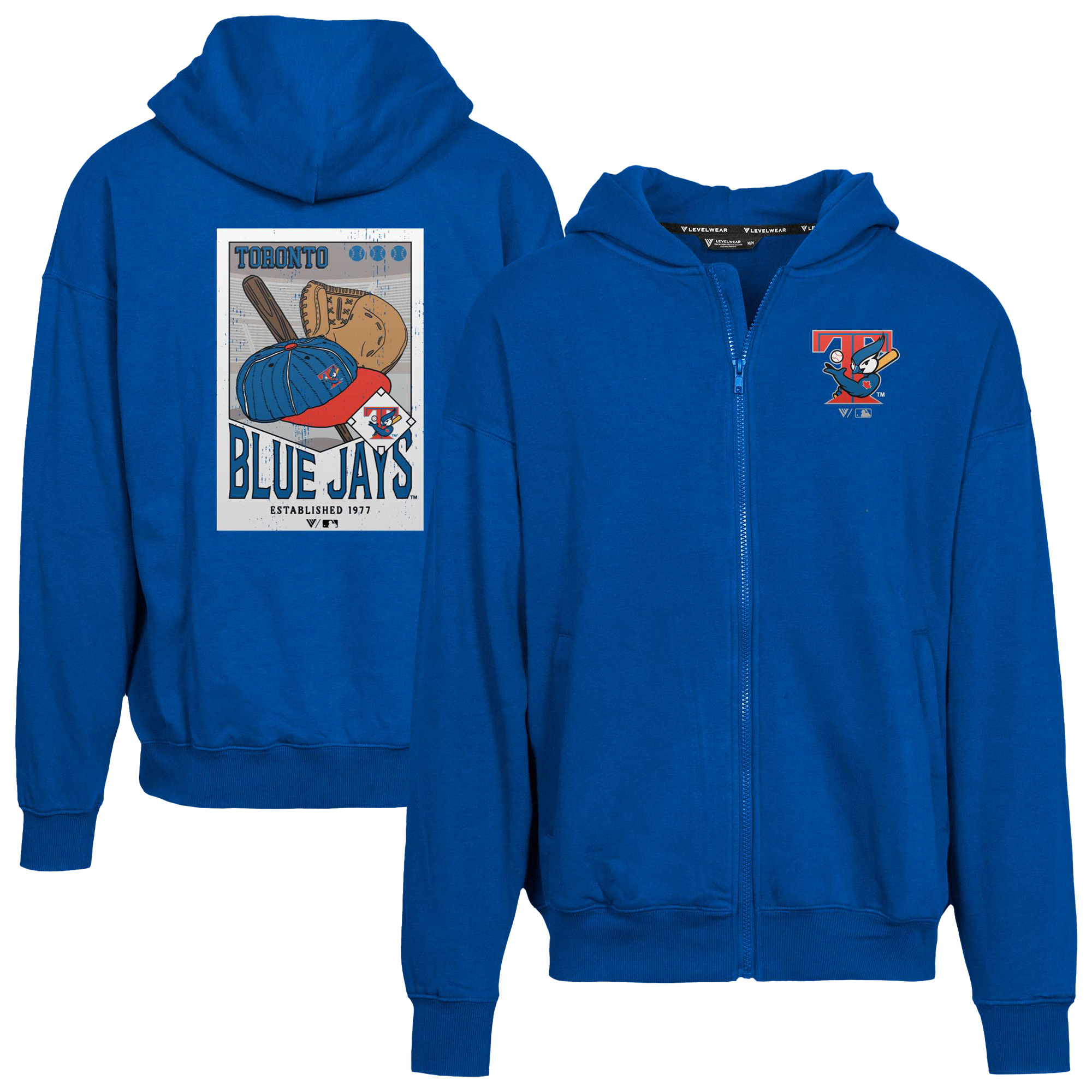 Men's Levelwear Royal Toronto Blue Jays Uphill Cooperstown Collection Core Logo Full-Zip Hoodie - Image 5