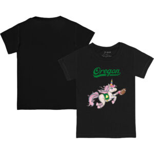 Toddler Tiny Turnip Black Oregon Ducks Unicorn  T-Shirt