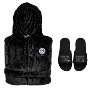 Men's ISlide Toronto Blue Jays Dad Robe & Slide Sandals Bundle