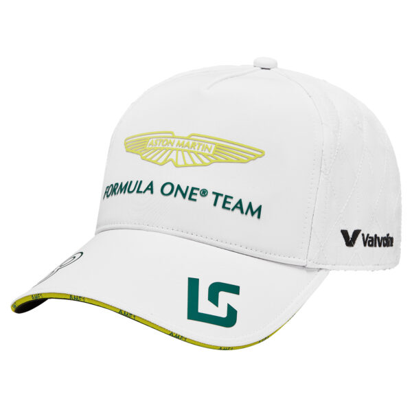 Men's Lance Stroll White Aston Martin 2024 Replica Team Adjustable Hat
