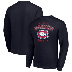 Men's Starter Navy Montreal Canadiens Team Logo Graphic Fleece Pullover Sweatshirt