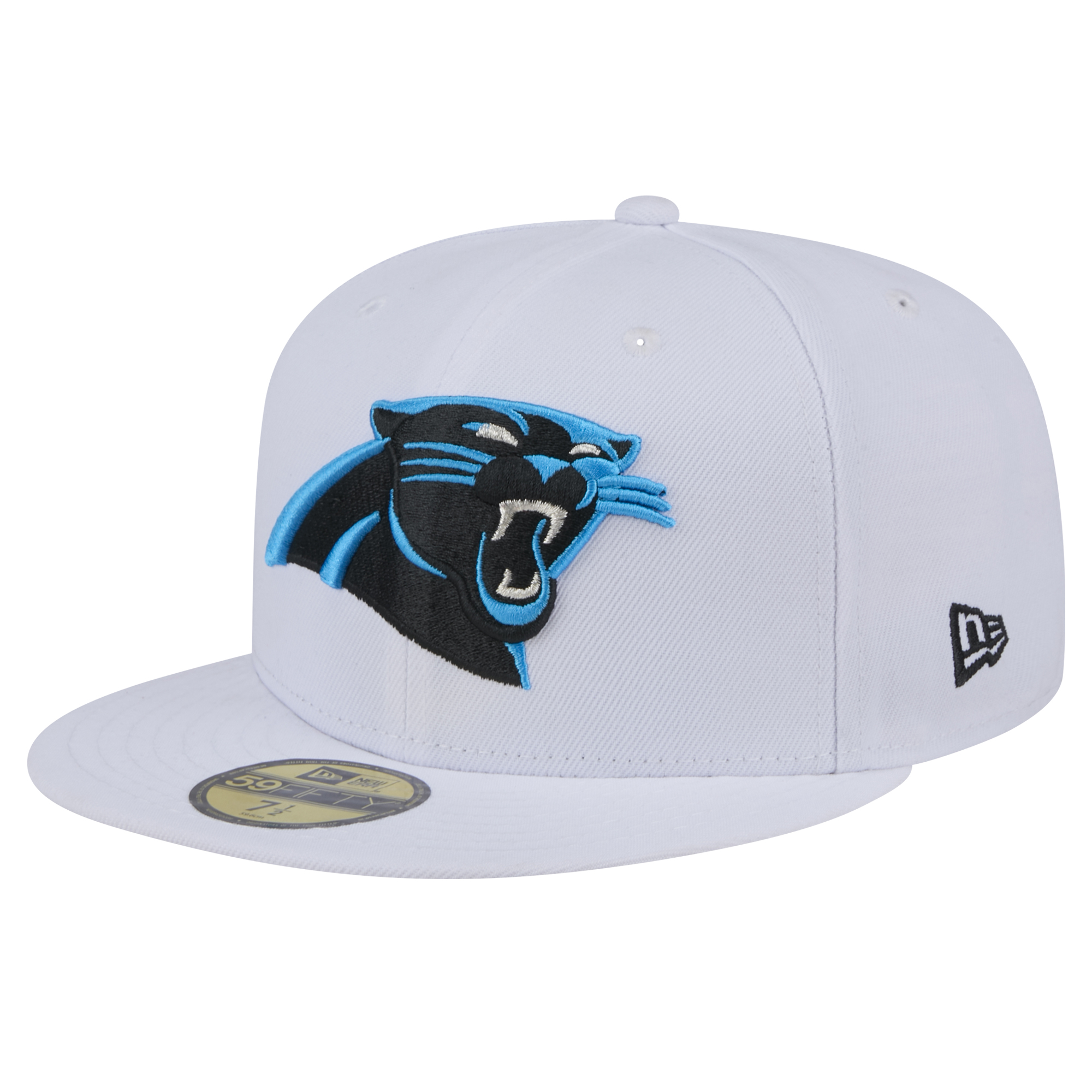 Men's New Era White Carolina Panthers Omaha 59FIFTY Fitted Hat