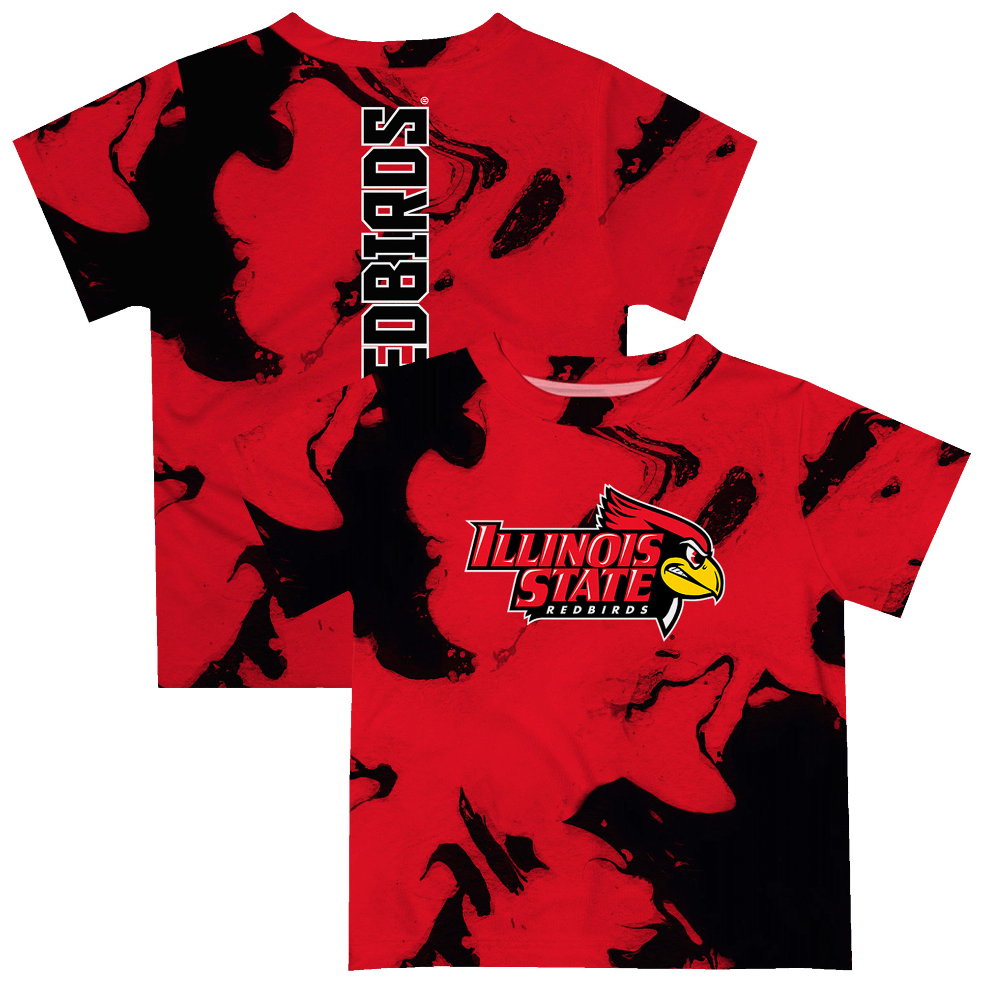 Toddler Vive La Fete Red/Black Illinois State Redbirds Marble Print T-Shirt