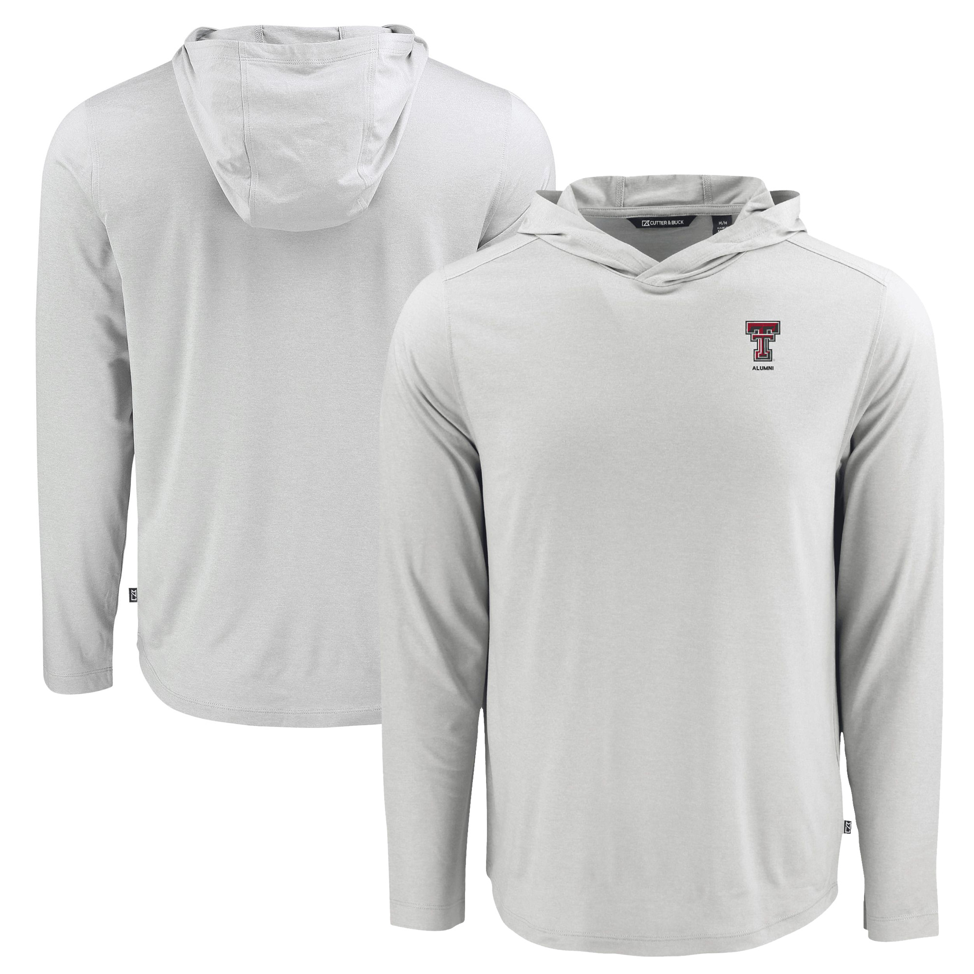 Men's Cutter & Buck Gray Texas Tech Red Raiders Coastline Epic Comfort Eco Recycled Long Sleeve Hoodie T-Shirt - Image 2