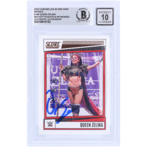 Zelina Vega WWE Autographed 2022 Panini Chronicles Score Bronze #198 Beckett Fanatics Witnessed Authenticated 10 Card