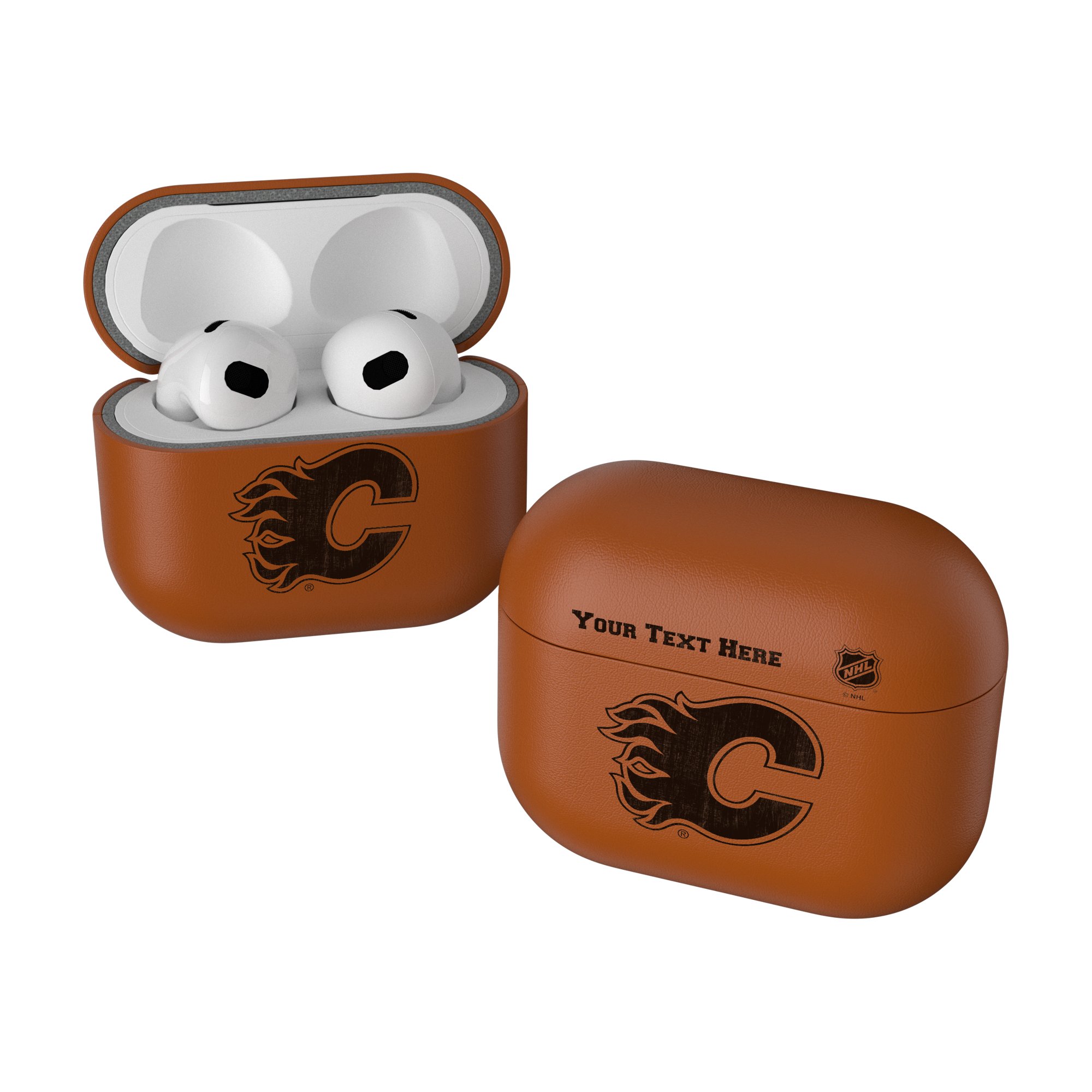 Keyscaper Calgary Flames Personalized Burn 1st Gen AirPods Pro Case Cover