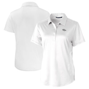 Women's Cutter & Buck White Denver Broncos Prospect Eco Textured Stretch Recycled Polo