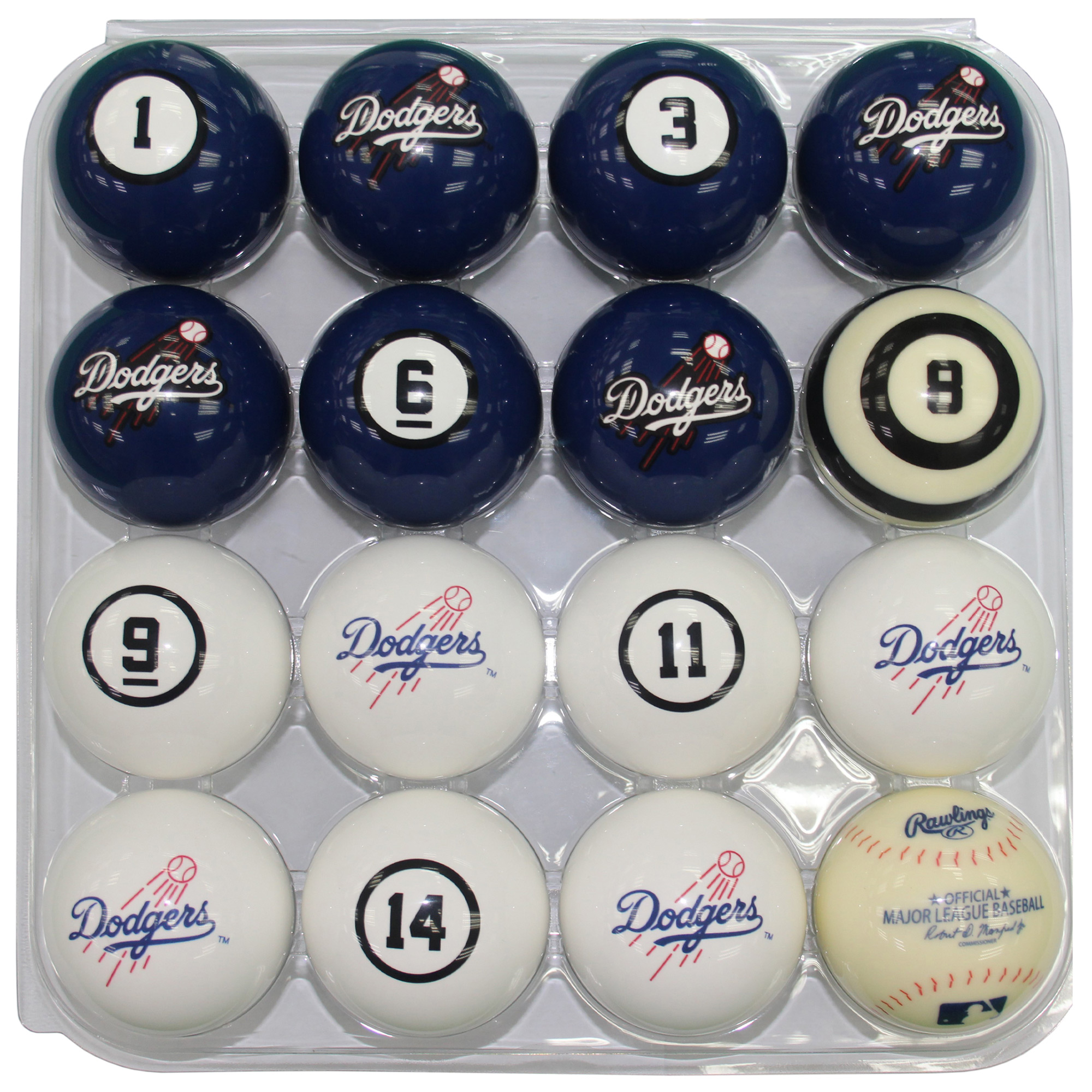 Imperial Los Angeles Dodgers Billiard Ball Set with Numbers