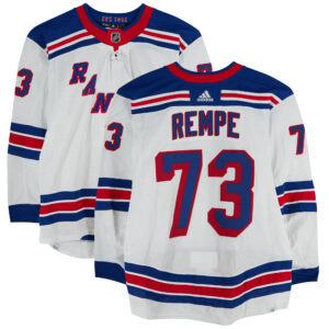 Matt Rempe New York Rangers Game-Used #17 White adidas Jersey Worn During the Eastern Conference Finals of the 2024 Stanley Cup Playoffs vs. Florida Panthers
