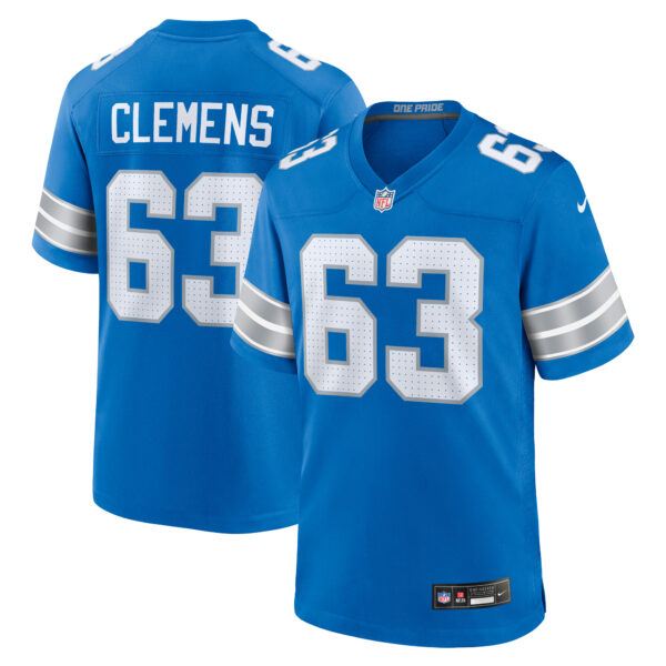 Men's Nike Duke Clemens  Blue Detroit Lions Game Jersey - Image 5